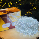 Pisca Estrobo 40 metros - 1400 Leds Fio Transparente Branco Frio - Externo (Bivolt)